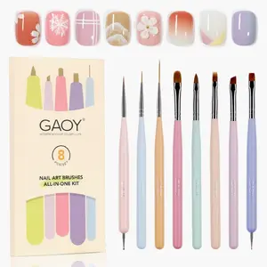 8 Pcs Nail Brushes for Nail Art, Nail Design Tools for Nail Detail Painting, French Liner and Dotting Pens for Nail DIY