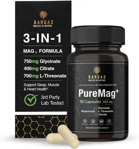 Bargad PureMag+ Premium Magnesium Complex – Supports Brain Function, Muscle Recovery & Relaxation with Magnesium Glycinate, L-Threonate & Citrate & MCT Powder for Enhanced Absorption & Well-Being