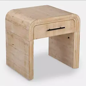 Kirklands Whitewashed Pasadena Wood Side Table