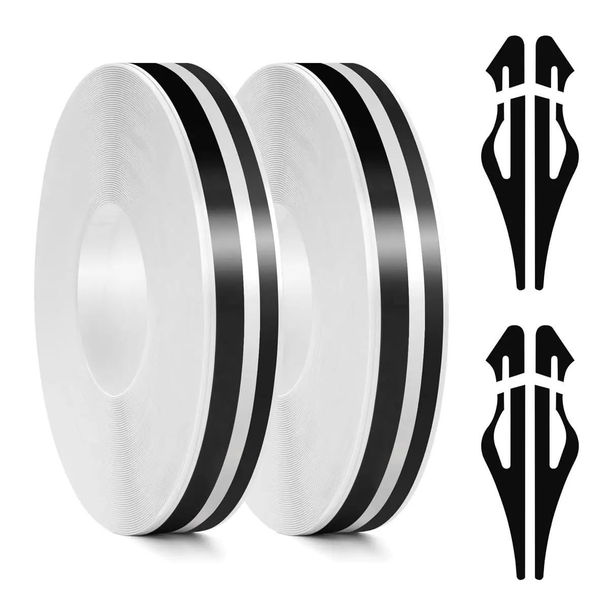 2 Rolls 32Ft Car Pinstripe Tape, Automotive Pinstriping Tape Stickers Vinyl DIY Stripes Pinstripe Emblems Trim Decals for Car, SUVs, Pickups, Motorcycle and Boat, Racing Stripes (Black)