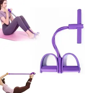 Fitness Resistance Bands-8 Tube Pedal Ankle Puller, Stirrup Puller for Exercise,2026 New Sit up Leg Stretch Rope Exercise Bands with Handles for Women Men (Purple) home workout