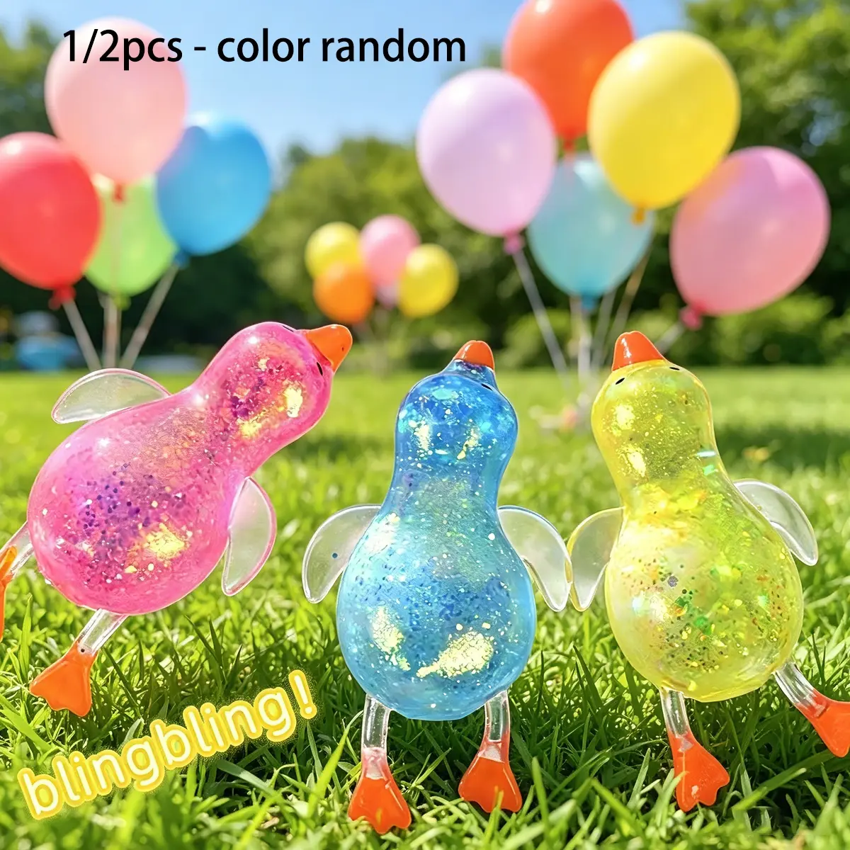 1/2pcs - Duck Maltose Squeezing Ball Stress Relieving Decompression Squeeze Toy, Breathable Slow Bouncing Squeezing, Ideal for Adults & Children to Relieve Anxiety and Interact, Stress Relief Balls, Stress Relief Tools, Gift Choice