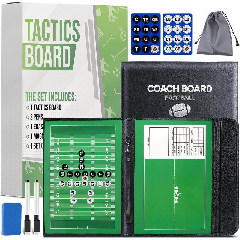 Dry Erase Coaching Board,  Coaches Clipboards, Portable Foldable Tactics Board with Dry Erase Marker Pen and  - Basketball, Football, Soccer, Hockey