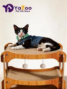 2. Cat Hammock with Sisal Scratcher - 2-Layer Cozy Cat Bed for Napping, Playing & Scratching, Perfect for Multi-Cat Homes