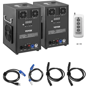 VEVOR 400W 2pcs Large Stage Equipment Special Effect Machine, Smart DMX Control Stage Equipment Showing Machine, Stage Lighting Effect Machine with Wireless Remote Control for Musical Show, Wedding