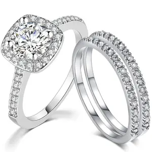 Popular Women's Engagement Ring Set Electroplated Ring