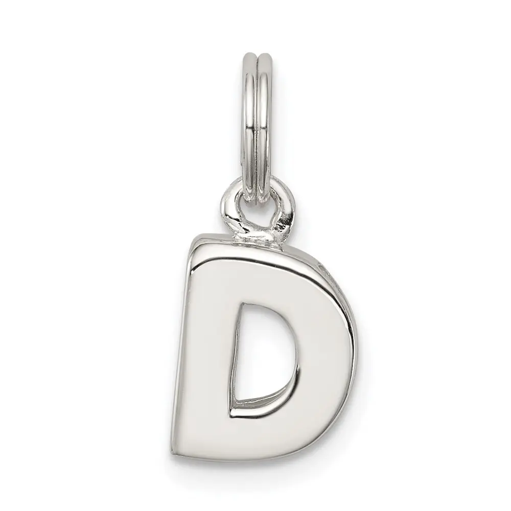 925 Sterling Silver Letter D Initial Charm Pendant Block Letter Personalized Name Gift