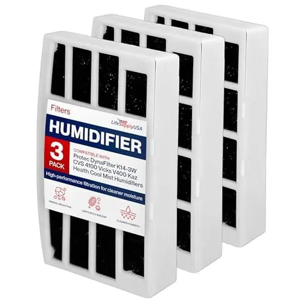 Humidifier Filters Compatible with Protec DynaFilter K14-3W CVS 4100 Vicks V400 Kaz Health Cool Mist Humidifiers by LifeSupplyUSA