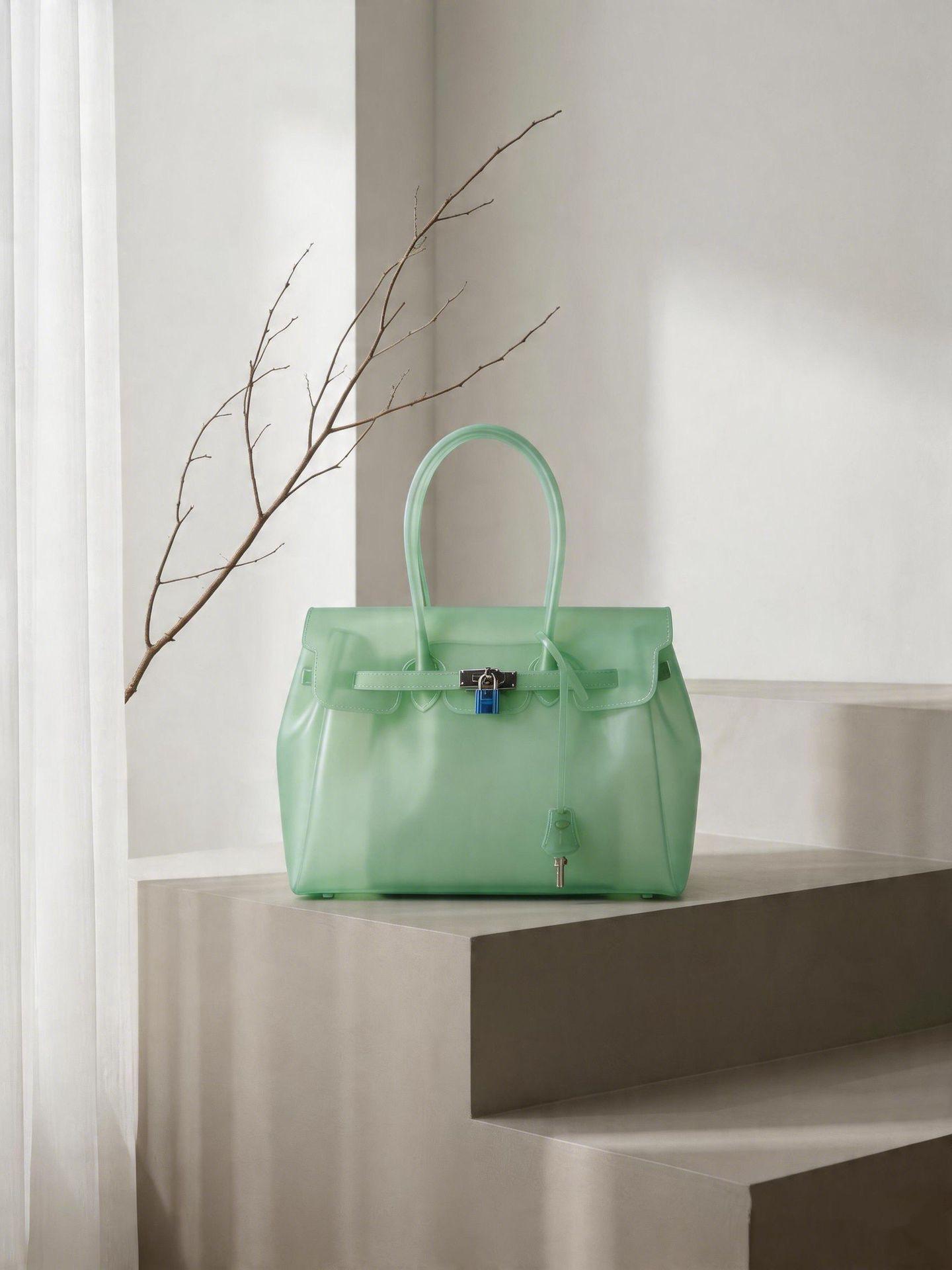 Handbag, TPU transparent jelly bag, shoulder bag, tote bag.