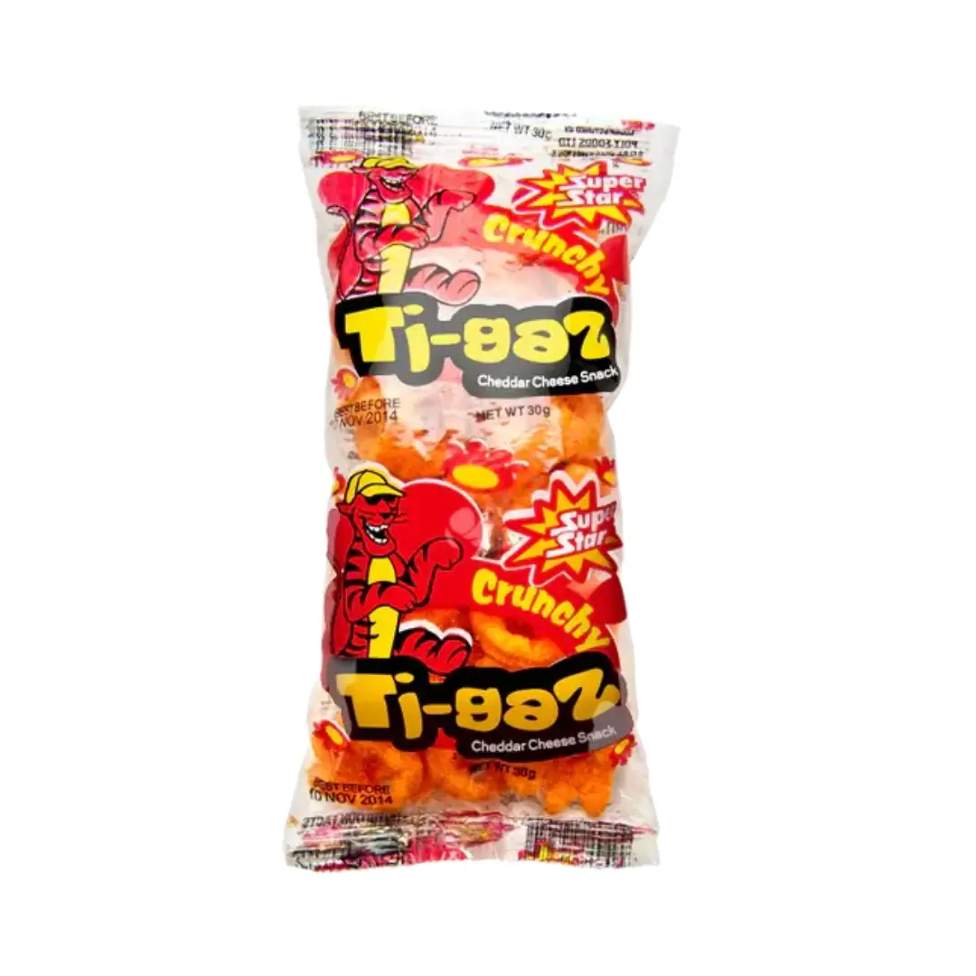 Ti-88z Super Star Crunchy Cheddar Cheese Snack - Bold Cheesy & Deliciously Crunchy Snack - 1 Pack - Jamaican Favorite