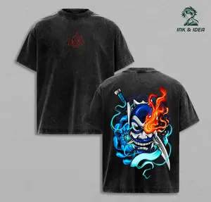 Avatar The Last Airbender Zuko Blue Spirit Mask T-Shirt Anime Graphic Tee Vintage Streetwear Unisex Oversize Heavyweight Cotton T Shirt Gift For Anime Fan Anime Double Printed Washed Tee
