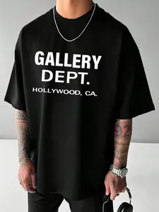 Men's Gallery Department Graphic Print Regular Fit T-Shirt, Summer Loose Casual Fashion Short Sleeve Round Neck Top for All Seasons
