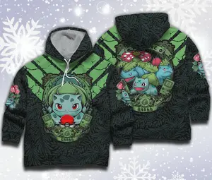 Bulbasaur Hoodie Japanese Anime Poke Gift for Fan AH0001