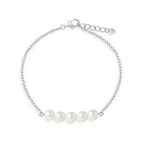 4.5-6.5" Freshwater Pearl & LInk Baby / Toddler / Kids Bracelet Extension - Sterling Silver