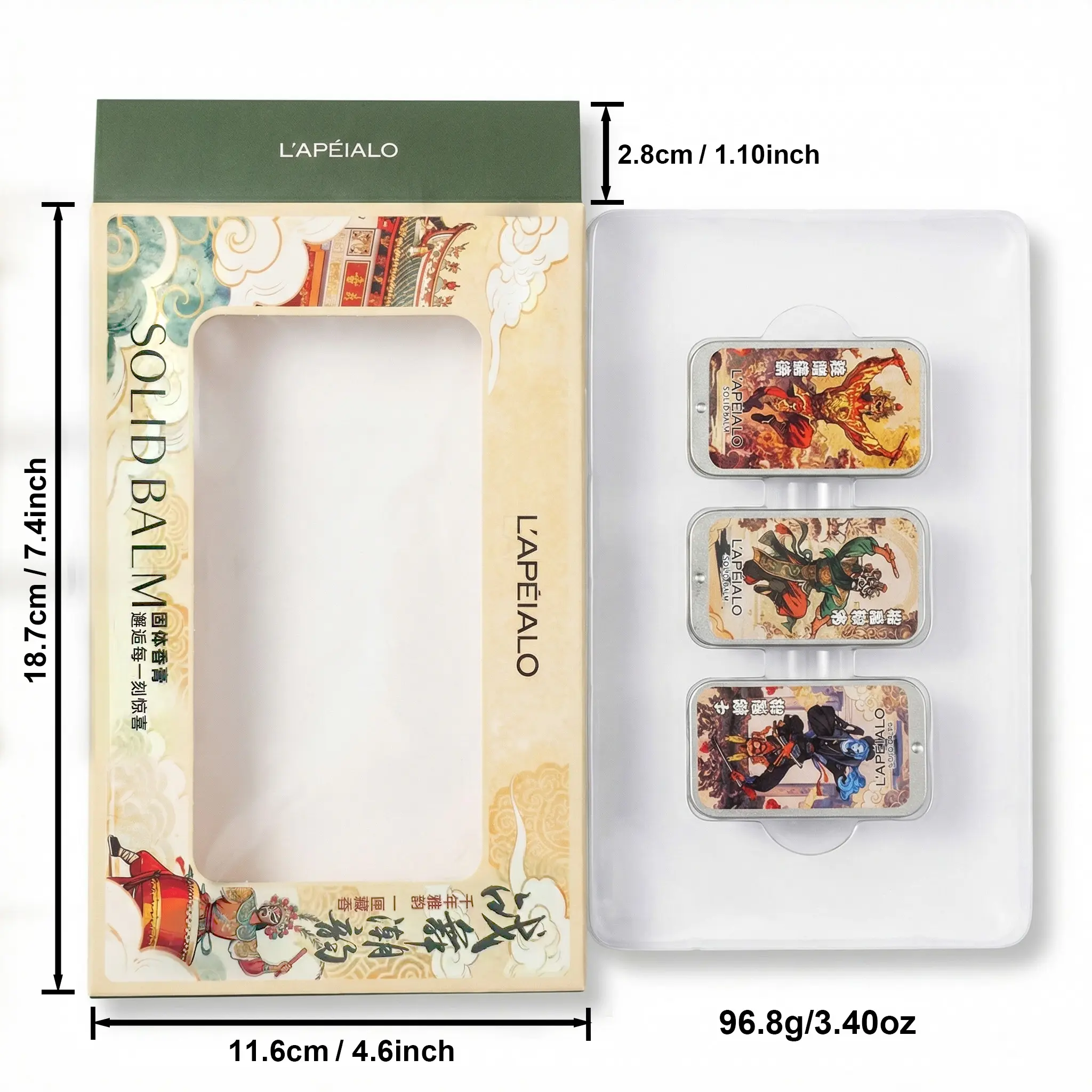 L'APEIALO Men's Solid Cologne Balm 3 Pack I Alcohol-Free Travel Size IWoody & Leather Scents I0.35oz Each