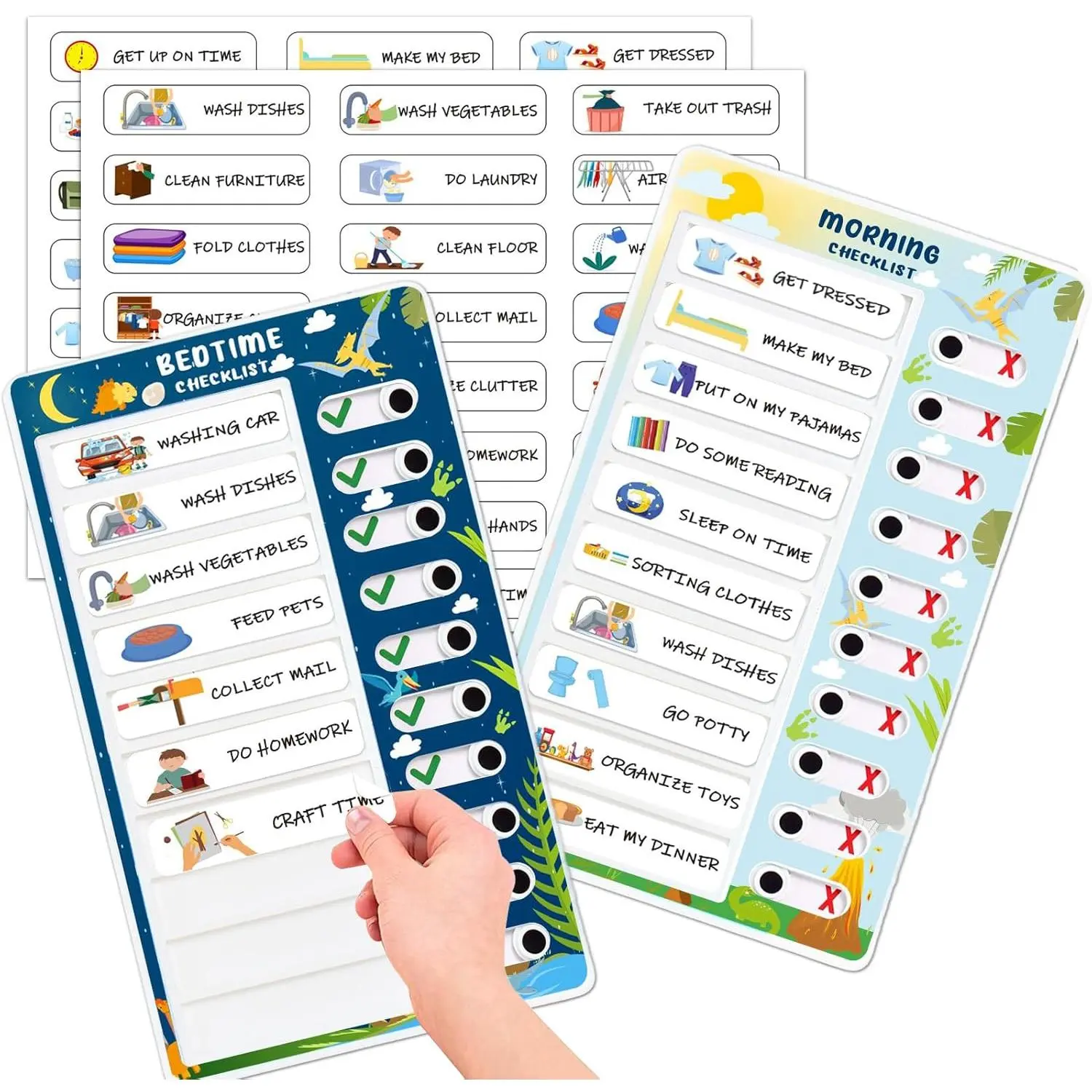 Chore Chart for  Interactive Morning Bedtime Routine Chart for  Visual Schedule for   Behavior Chart for  at Home  Tools for