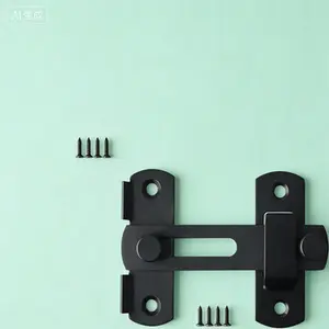 Sliding Barn Door Lock Hardware, 2 Pack Heavy Duty Gate Latches, Carbon Steel Door Latches for Cabinet Window Closet, Black Finish, Secure Latch Mechanism, Reusable and Durable