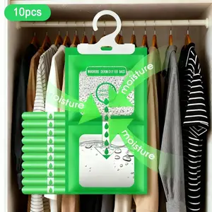 Moisture Absorbers 10 Pack Set, Hanging Closet Dehumidifier Bags, Humidity Packs, Desiccant, Closet Dehumidifiers With Fragrance Free