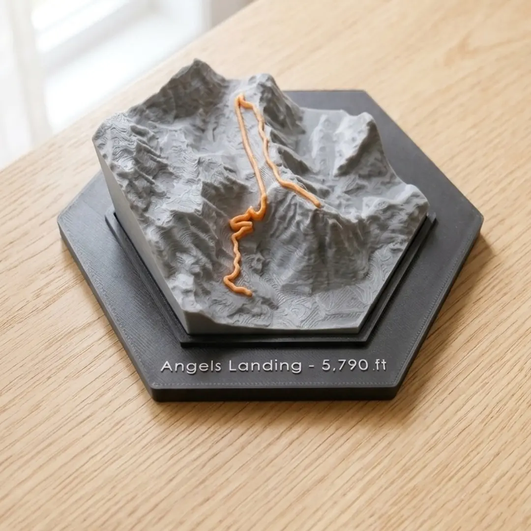 Custom 3D Mountain Model – Any Peak or Trail, Hiking Gift