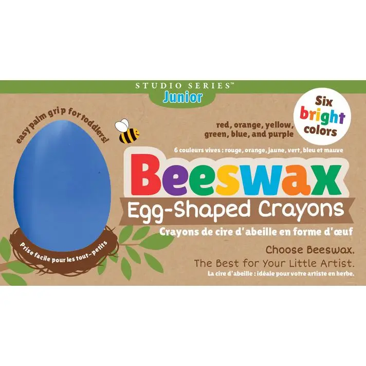 Studio Series Junior Beeswax Egg-Shaped Crayons (6 Colors) -- Peter Pauper Press Inc, General Merchandise