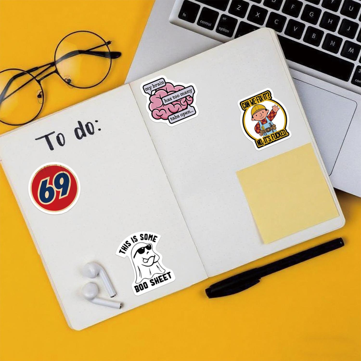 130PCS Meme Funny Saying Sticker Pack Snarky Sarcastic Bold Humor Waterproof Stickers for Laptop iPad Folding Chair