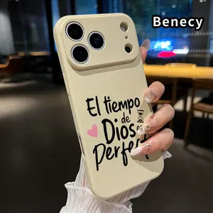 Straight Edge Phone Case for iPhone 17 15 16 14 Pro Max 13 12 11 XR XS Plus Air E  Divine Time Beauty Pattern Full Body Protection Shockproof Soft Liquid Silicone Cover Cellphone Durable Protective