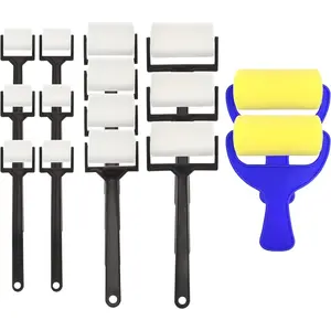 15 Pieces Roller Painting Sponge Brushes Set,4 Sizes Foam Roller for Painting Art & Craft,Soft & Disposable & Washable,Christmas Party Gifts,Hand Tools Kits