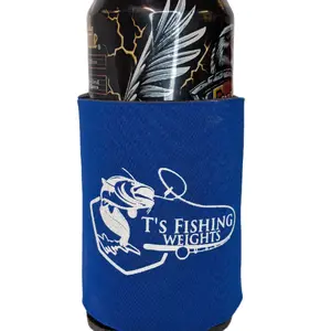 T's Fishing Weights Koozie - Blue, Keep Drinks Cold While Fishing Beverage Drinkware Handy