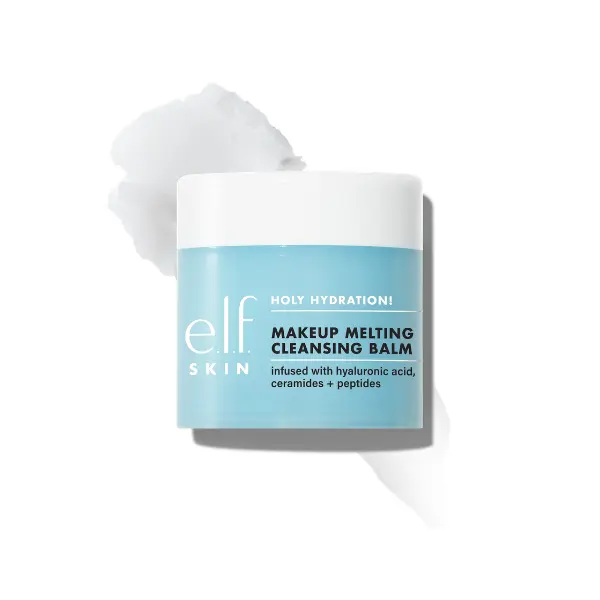 e.l.f. Holy Hydration! Makeup Melting Cleansing Balm for All Skin Types, Hydrating Makeup Remover w/ Hyaluronic Acid, Ceramides, Peptides 2oz. /56.5 G
