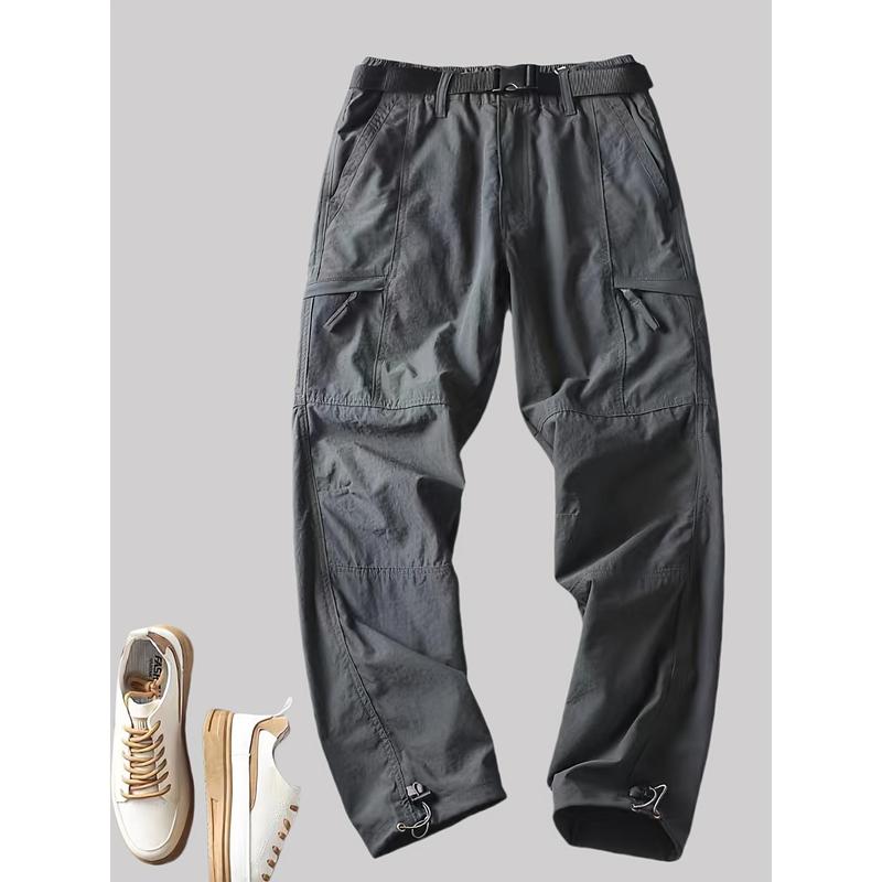 Four Seasons Thin, Multi-Pocket, Free Belt (Selected by the Knowledge), 180g/ ㎡   Polyester, Hiking & Outdoor Recreation Apparel |   Versatile Pants for Casual Attire |   Comfortable & Durable |   Ideal for Running, Camping, Fishing & Training