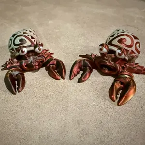 3x1 inch 3D Decorative Hermit Crabs