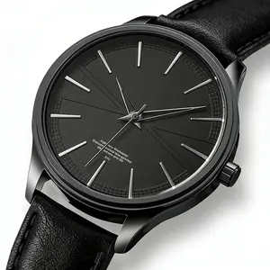 Men's Quartz Watch Simple Casual Leather Strap Watch Men's Wristwatch Gift for Boyfriend