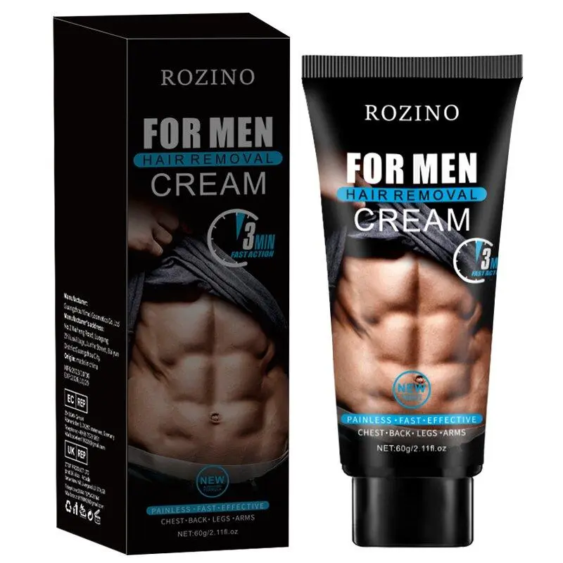 Gentle & Non-irritant Body Hair Removal Cream for Men, Easy Hair Removal, Quick & Efficient Hair Removal Cream for Chest, Back, Arm, Legs & Eyebrows, Smooth, Body Hair Remover, Depilatory Cream