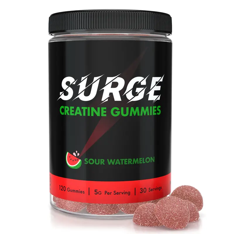 Creatine Gummies | Sour Watermelon | Sweet Lemon | 5G Per Serving | 30 Servings | 120 Gummies | Lab Tested - SURGE SUPPLEMENTS