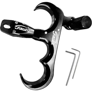 JianZD 3-Finger Thumb Bow Release, Adjustable Sensitivity & 360° Rotatable Head, Aluminum Alloy for Target Shooting,For Compound Bow Precision Archery Release Aids Three Finger Grip Alloy Construction Durable alloy material
