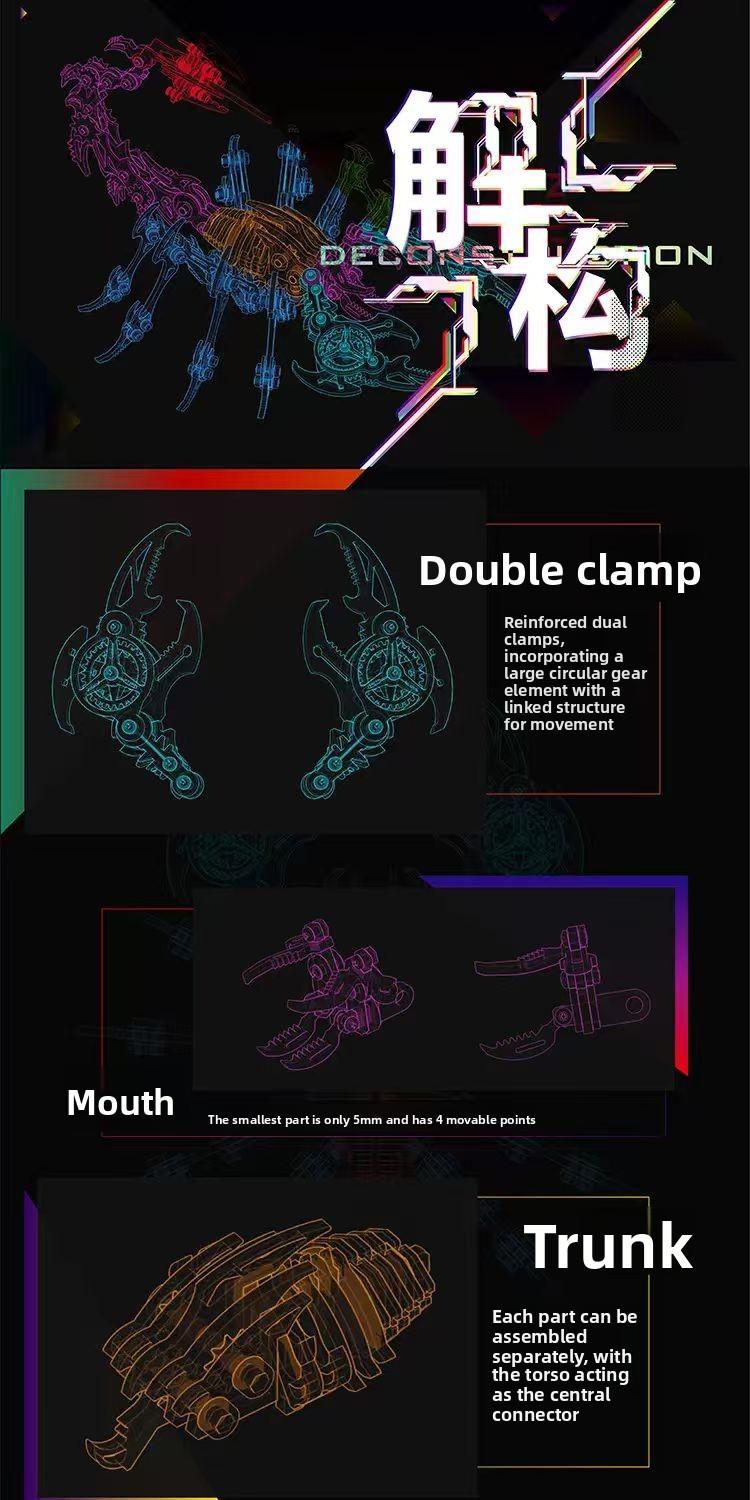 Mechanical Scorpion Metal Assembly Model — Birthday & Holiday Gift for Boys, DIY Craft Toy & Trendy Display Piece · "Purple Scorpion" Assembly Kit — Metal Scorpion Model, Mechanical Assembly, High-Difficulty Handcrafted Puzzle