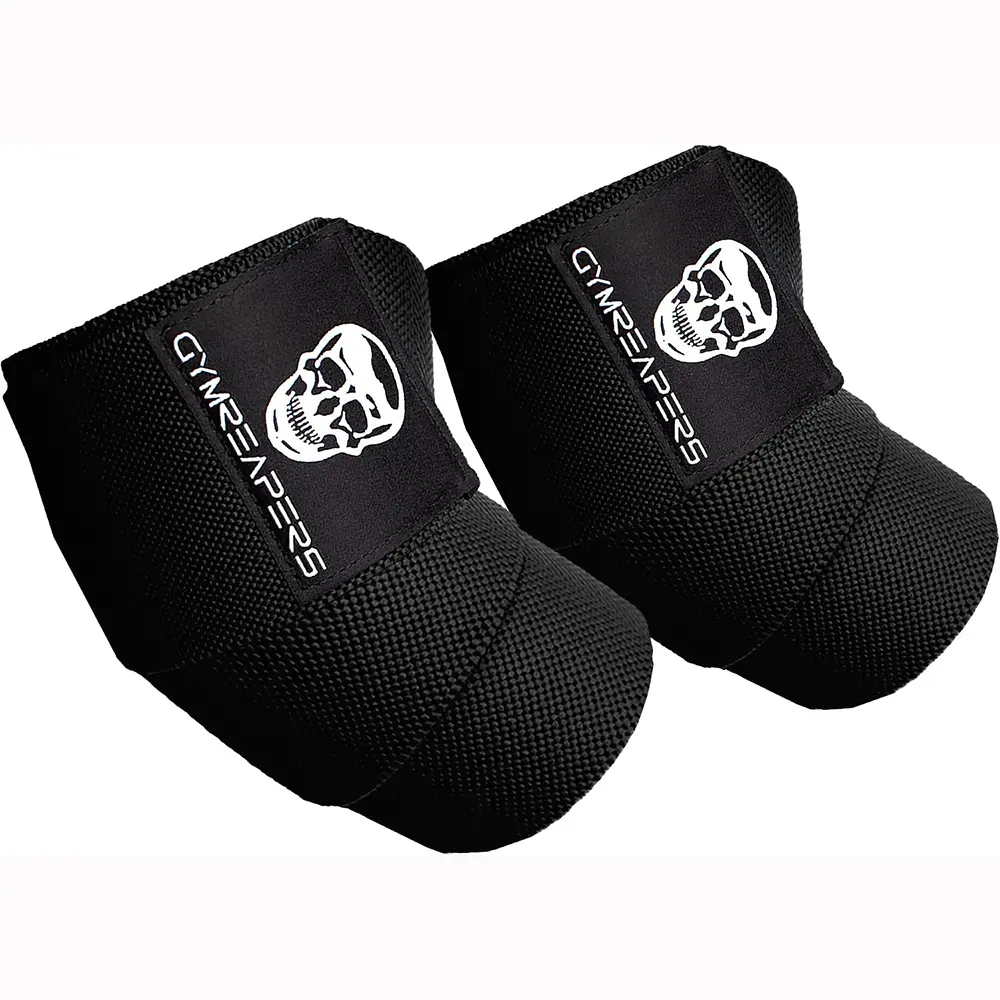 Gymreapers Weightlifting Elbow Wraps (1 Pair) - Flexible 40'' Elbow Compression Strap & Joint Support Brace - for Bench Press, Powerlifting, and Pressing