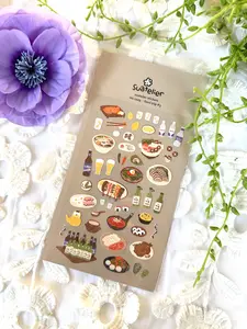 Suatelier Foodtrip #3 Stickers for Journals and Planners - Decorative and Functional Labels for Office Stationery