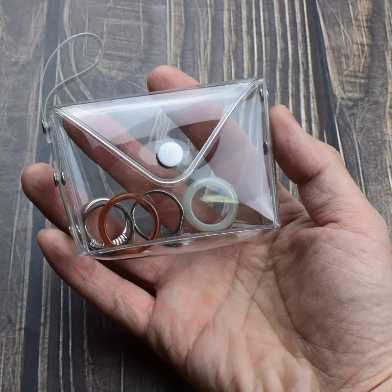 Small Transparent Plastic Snap Coin Purse Coin Pouch Simple Multifunctional Wallet Portable Home Travel Supplies Travel Essentials Stylish Wallet