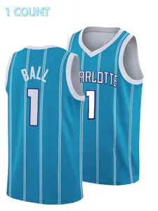 Men's Letter ＆ Number Pattern Basketball Jersey, Casual Breathable Comfortable Sleeveless V Neck Basketball Vest, Basketball Team Uniform for Outdoor Training, Gym Apparel, Workout Top, Sport Jersey