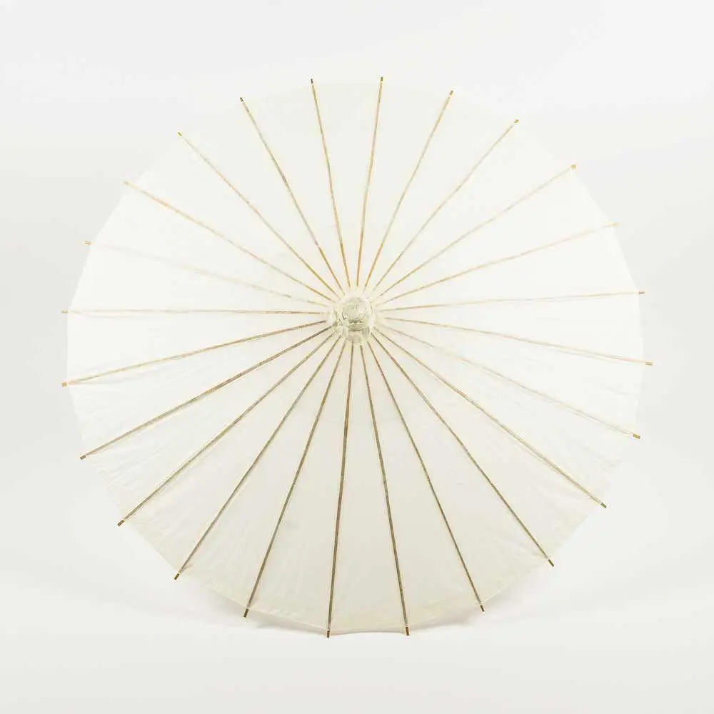 Large 32" Beige/Ivory Paper Parasol Umbrella