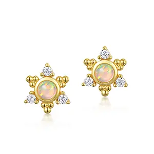 Opal Starburst Stud Earrings