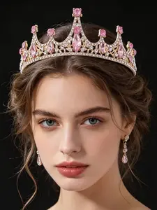 Fashion Crystal Wedding Crown, Versatile Party Headpiece, Girl Birthday Graduation Hat, All Seasons Accessory