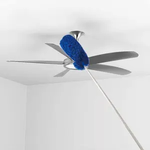 Ceiling Fan Duster with Extension Pole, Cobweb & Corner Brush Cleaning Kit with 2 Duster Heads for Cleaning, Washable Cleaning Tool