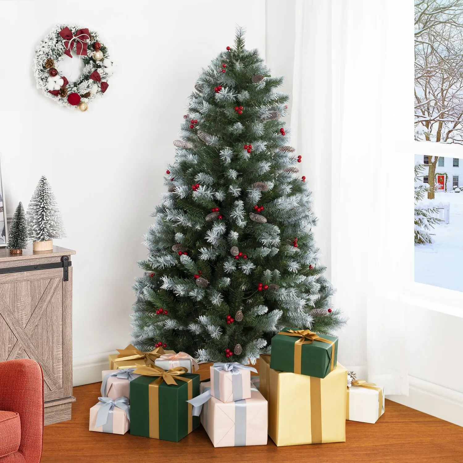 Pre-Lit Artificial Spruce Christmas Tree by Naomi Home