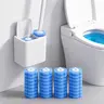 Disposable Toilet Bowl Wand Wall Mount Set with 36 Brush Heads, Auto-Flip Design, Built-In Cleaning Solution, Contact-Free Refills - Aesthetic Plastic Toilet Cleaning Tool, Water-Activated Anti-Fouling Daily Bathroom Supplies Kit