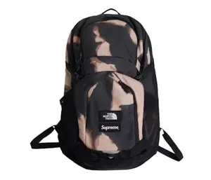Supreme x TNF Bleached Denim Print Pocono Backpack Black/Brown
