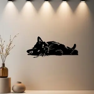 Housewarming Gift 1pc Minimalist Cat Desktop Ornts, Minimalist Design, Statue Mural with Finish - Ideal Gift for Thanksgiving, Anniversary, Birthday (Garden Decor) - Metal Wall Sculptures, Wall Art Decoration