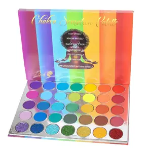 Rich Glamour Cosmetics - Chakra Sensation Palette - 35 color highly pigmented eyeshadow palette.