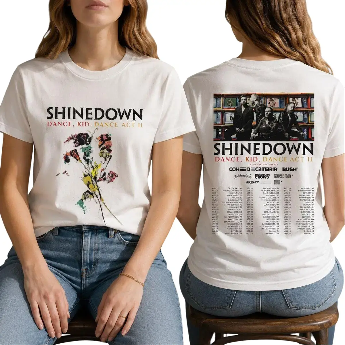 2026 Shinedown Dance Kid Dance Tour Shirt, Rock Concert Tee, Fan Gift, Graphic Music Shirt, Unisex Short Sleeve Shirt